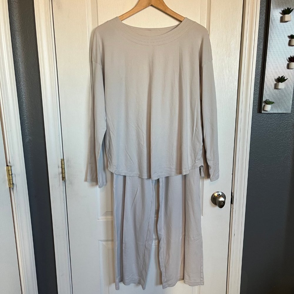 Eileen Fisher cotton pajama set two-piece